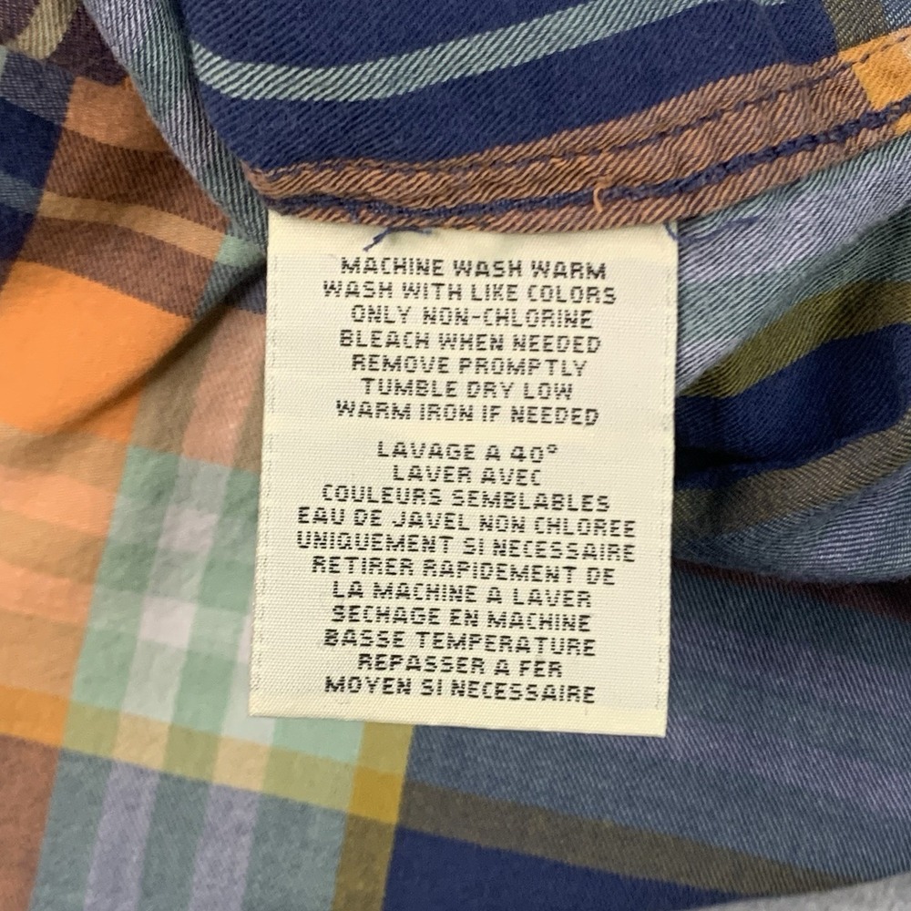 Denim Supply Ralph Lauren RL Utility Women's Large Orange Blue Green Plaid Shirt - Picture 7 of 8